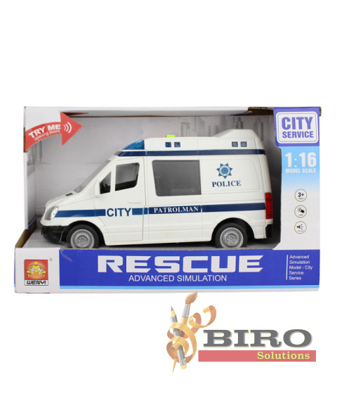 Mașină cu inerție 1:16 "Police Van" (lumini, sunete)